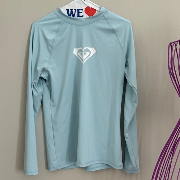 Roxy Women’s Sky Blue Rash Guard - Picture 1 of 5